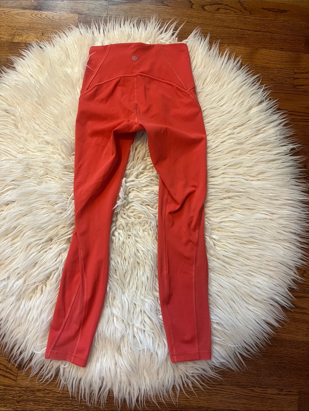 lululemon athletica Women’s Red Coral High-Rise Leggings with mesh sides Size 4 - Picture 4 of 9